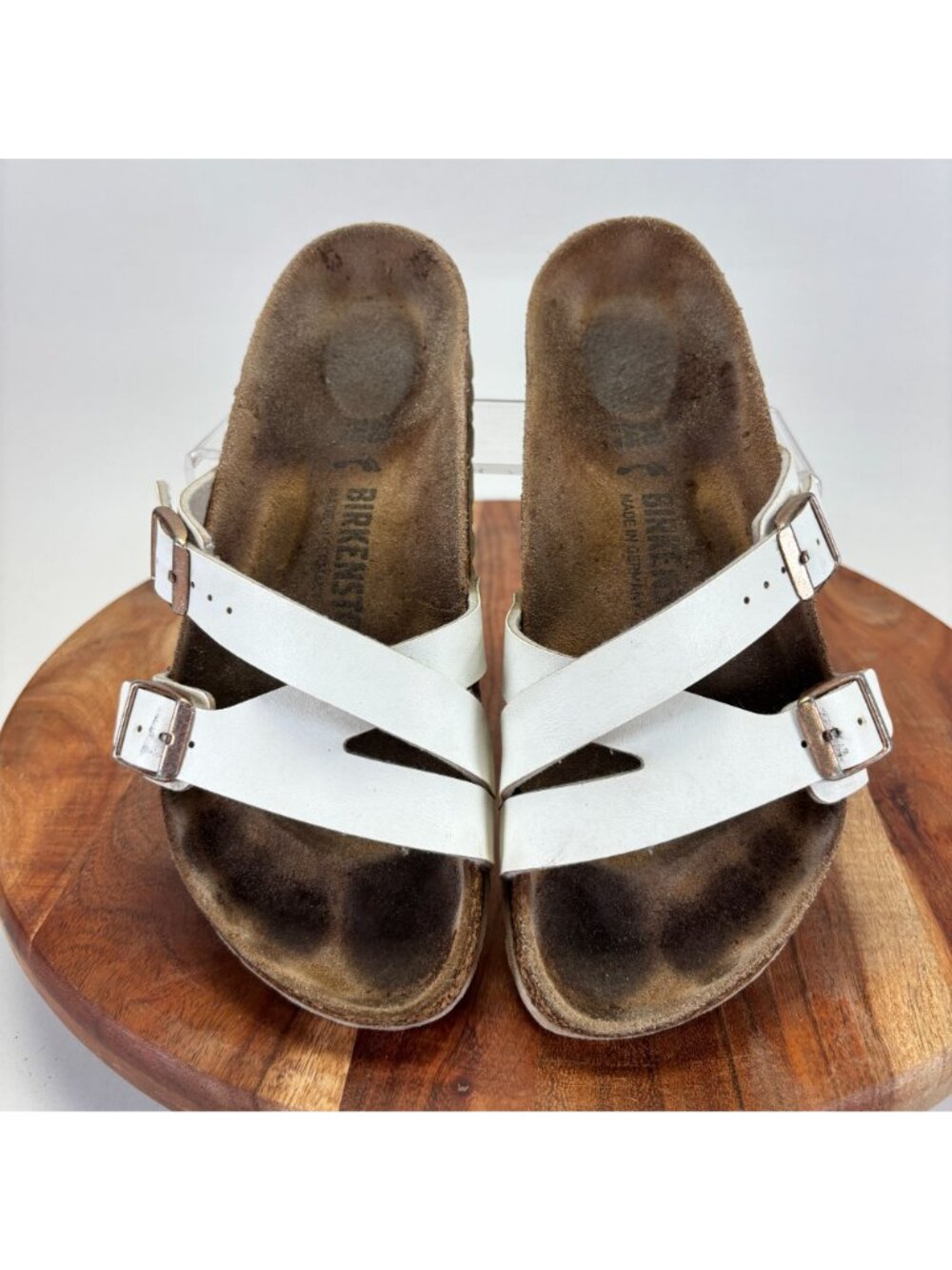 Birkenstock Yao Balance Womens Size 38 Sandals White Slip On Footbed Shoes - Picture 7 of 11